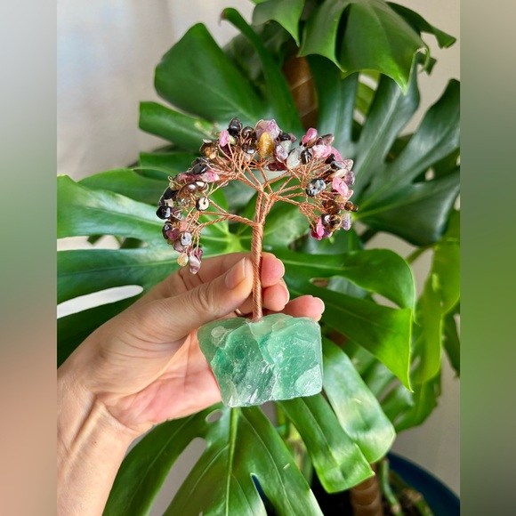 Other - Watermelon Tourmaline & Fluorite Tree